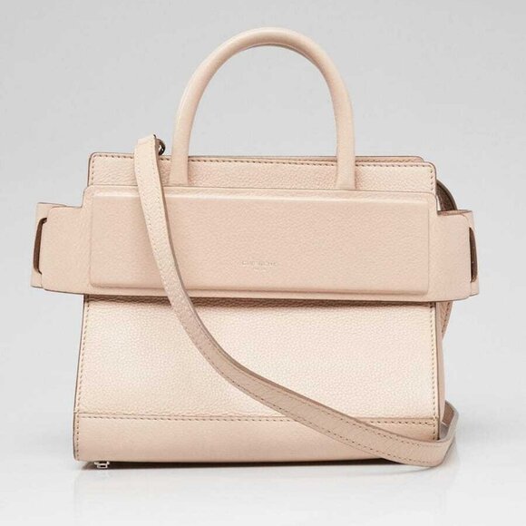Givenchy Beige Pebbled Calfskin Leather Mini Horizon Tote Bag - Picture 1 of 11